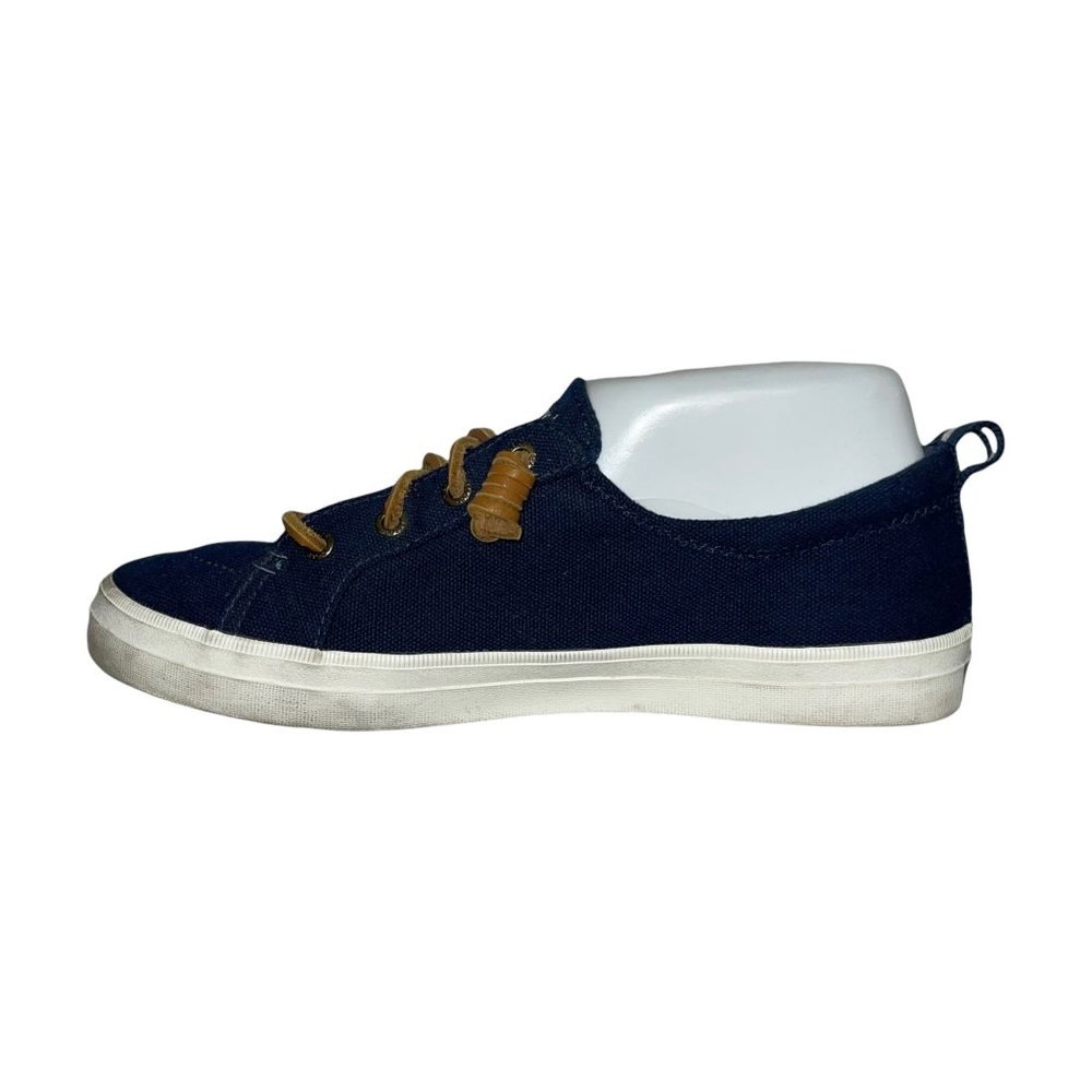 Sperry Top-Sider Navy Blue Canvas Leather Rope Slip On Loafers Women's 8M - Picture 4 of 10